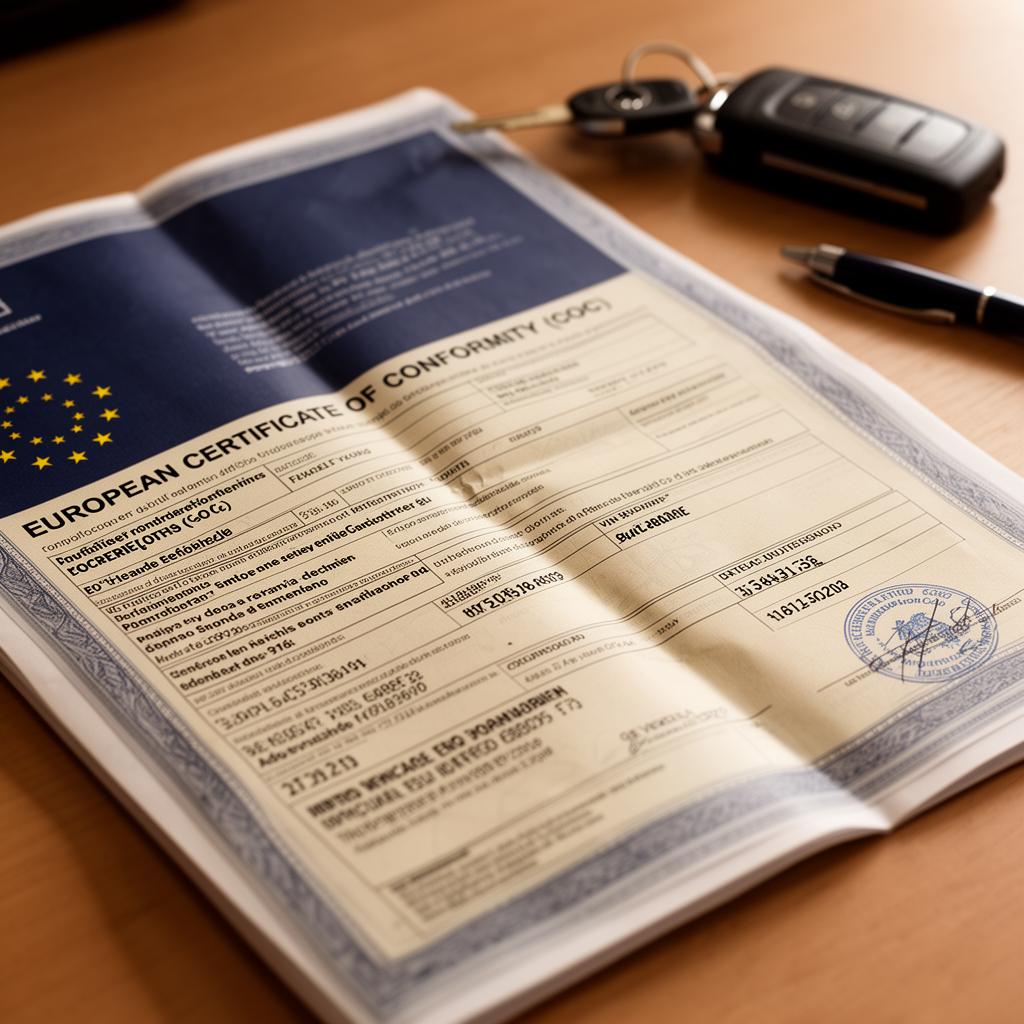 Certificado de Conformidad COC europeo emitido por el fabricante para matricular un coche importado en España